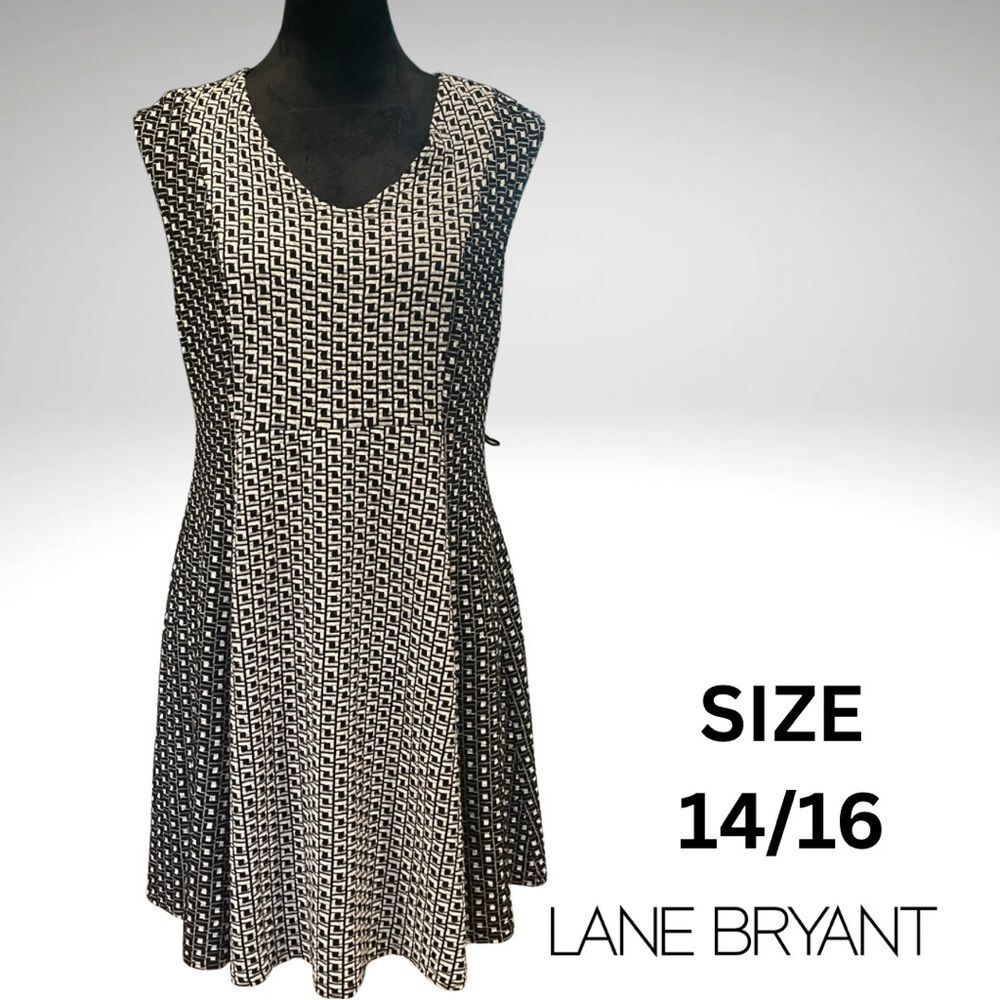 Lane Bryant Black and White Women's Dress Size 14/16